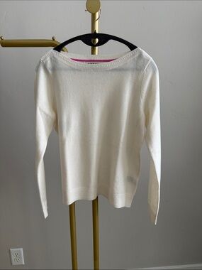 Boden Cream Off-the-Shoulder Lightweight Sweater